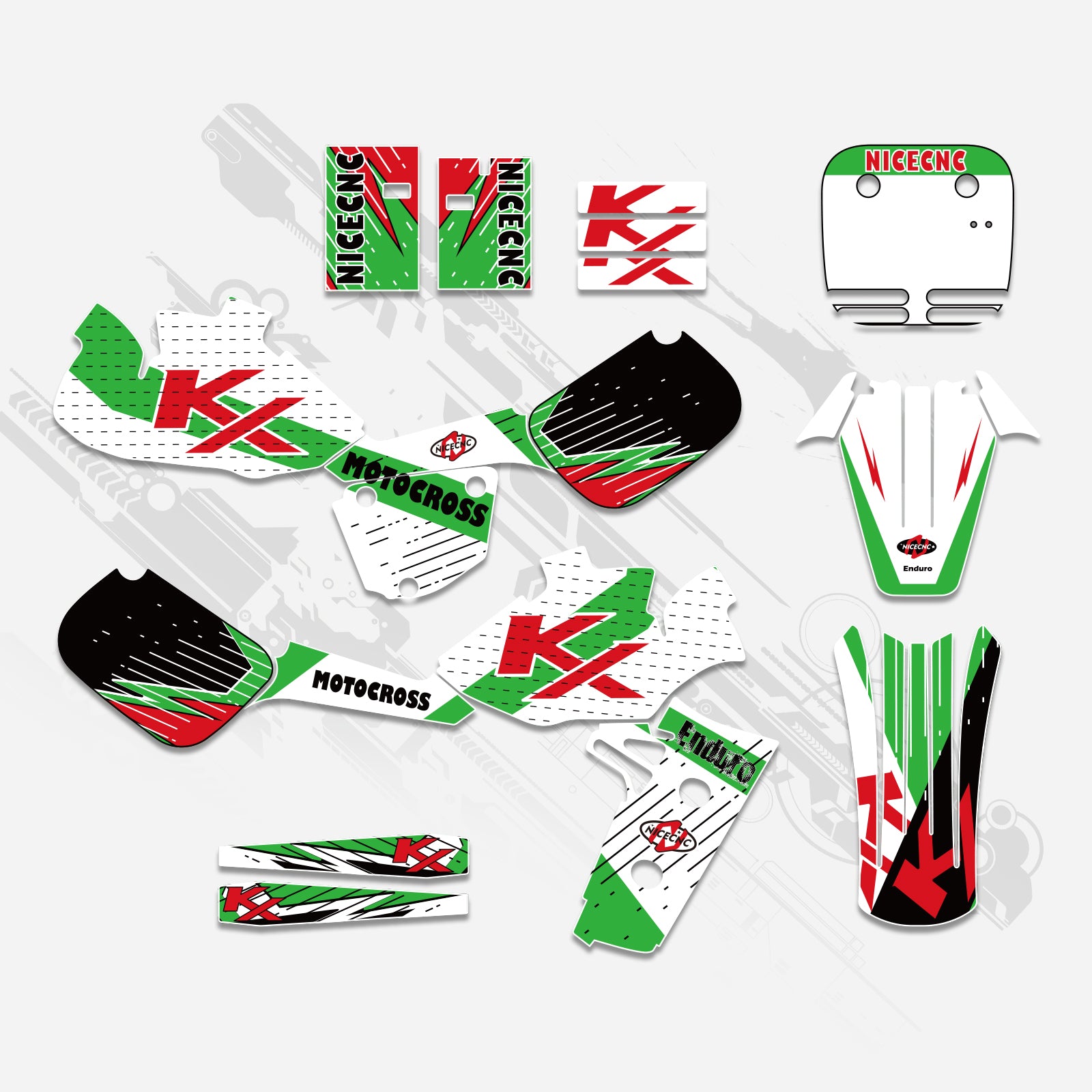 Motorcycle Full Graphics Decals Stickers Kit For KAWASAKI KX60 1985-2004