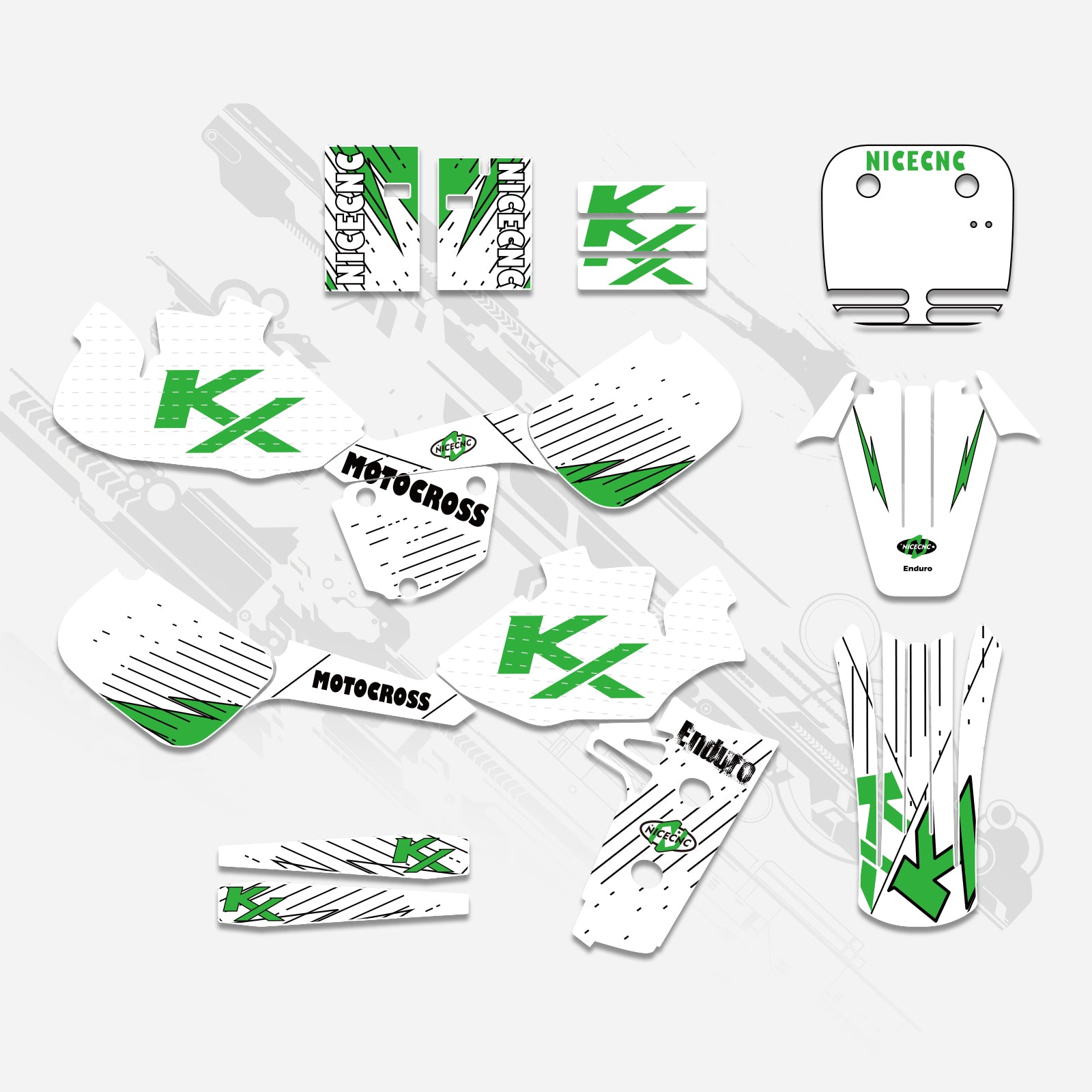 Motorcycle Full Graphics Decals Stickers Kit For KAWASAKI KX60 1985-2004