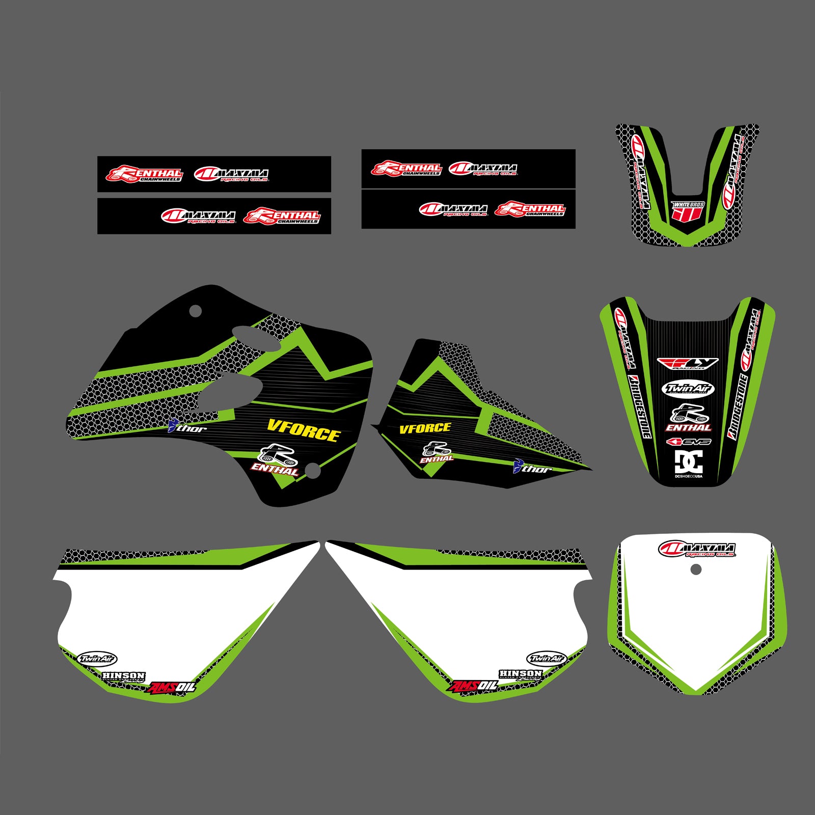 Motorcross Team Graphics Decals Stickers Deco For KAWASAKI KX80 1994-1997