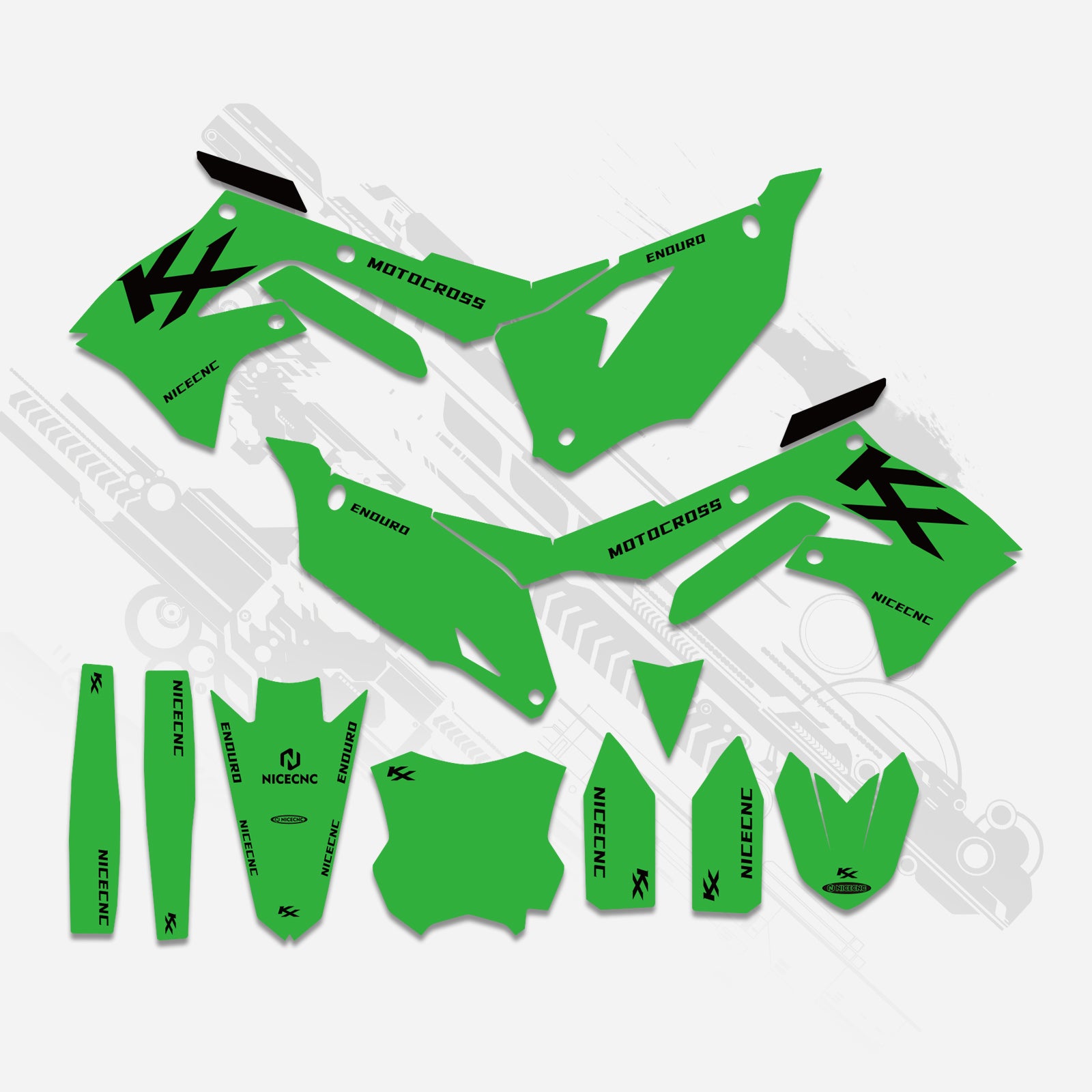 Motorcycle Full Graphics Decals Stickers Kit For Kawasaki KXF250 21-23 KX450F 19-23