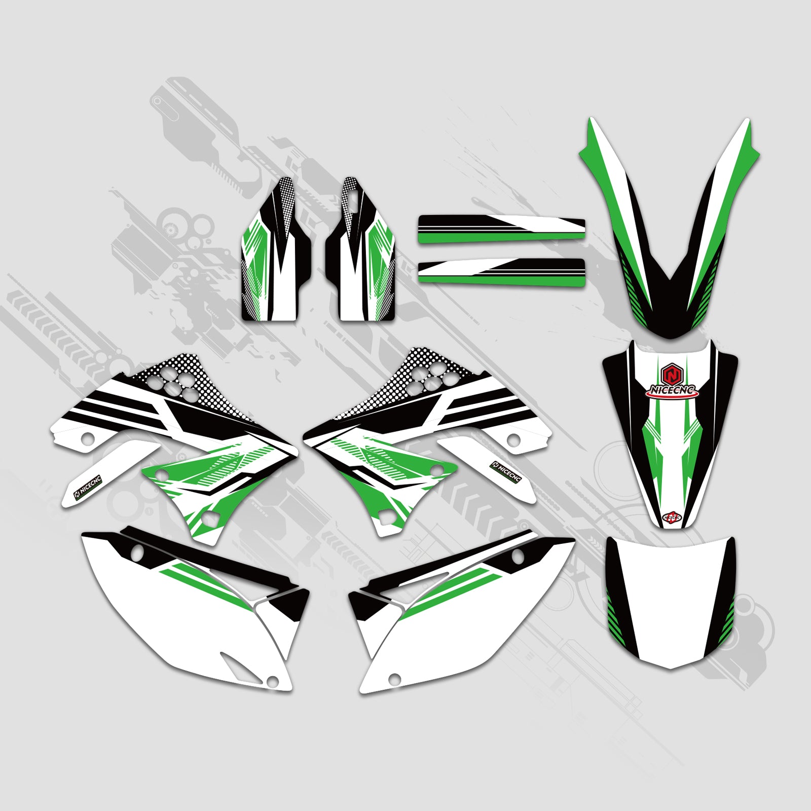 Motorcycle Full Graphics Decals Stickers Kit For KAWASAKI KXF450 2009-2011
