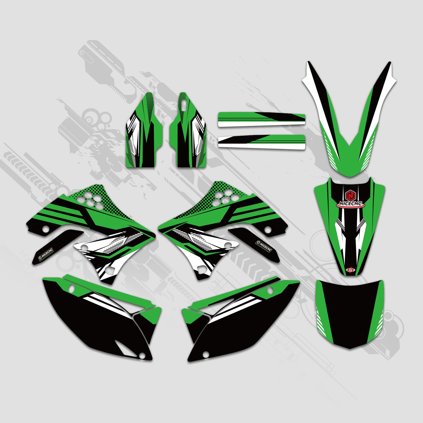 Motorcycle Full Graphics Decals Stickers Kit For KAWASAKI KXF450 2009-2011