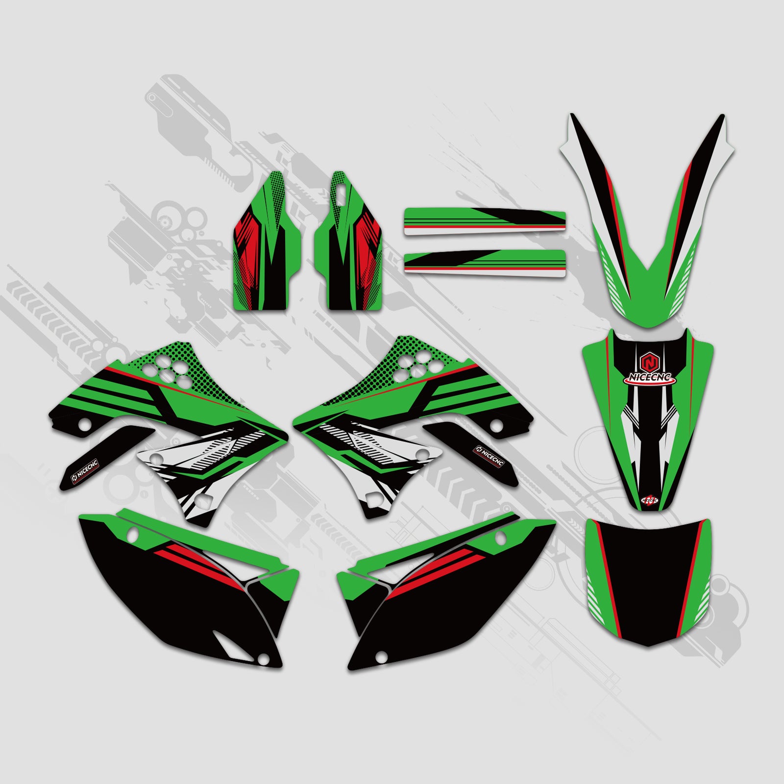 Motorcycle Full Graphics Decals Stickers Kit For KAWASAKI KXF450 2009-2011