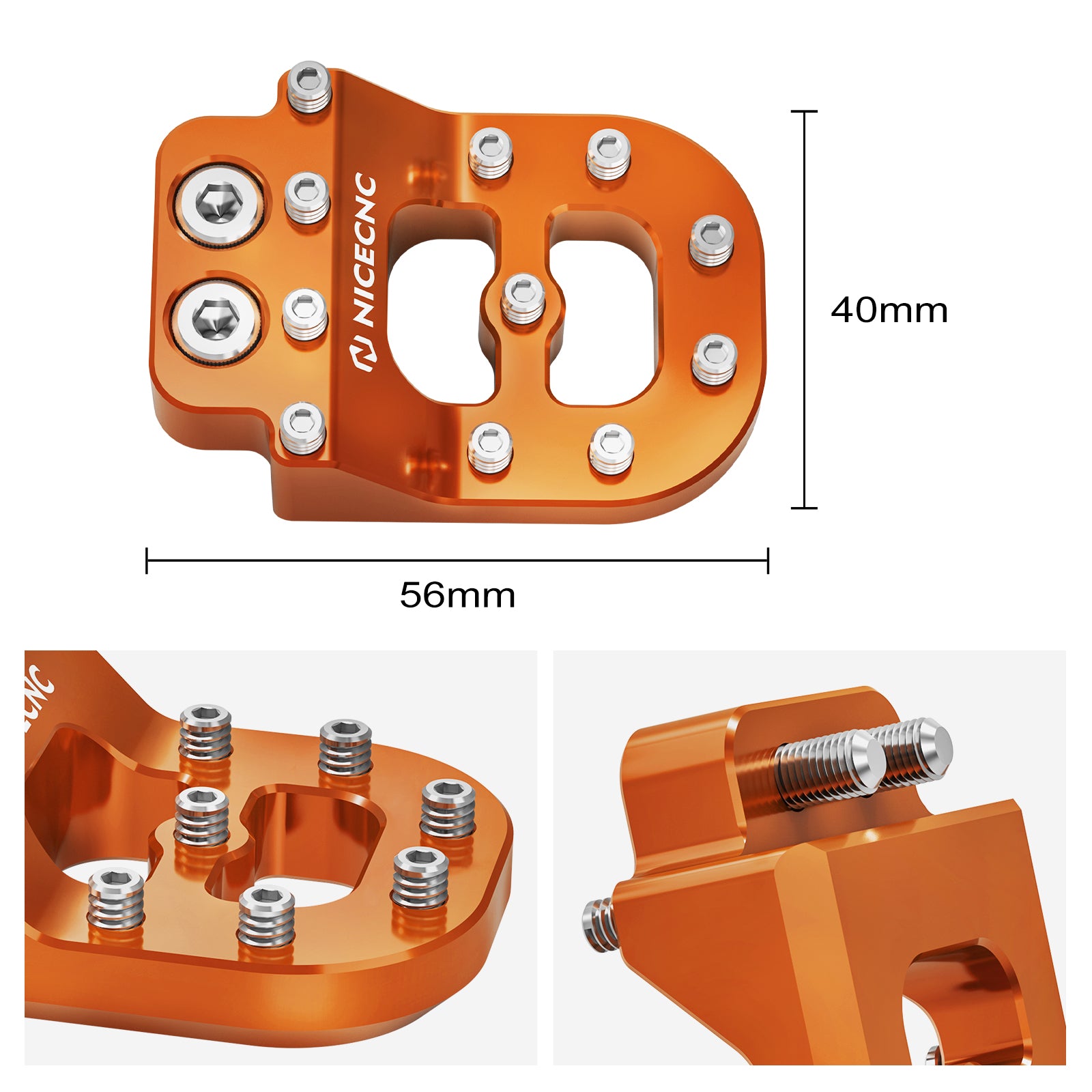 Dual Control Stepped Rear Brake Pedal Pad Tip Plate For KTM Husqvarna Beta GasGas