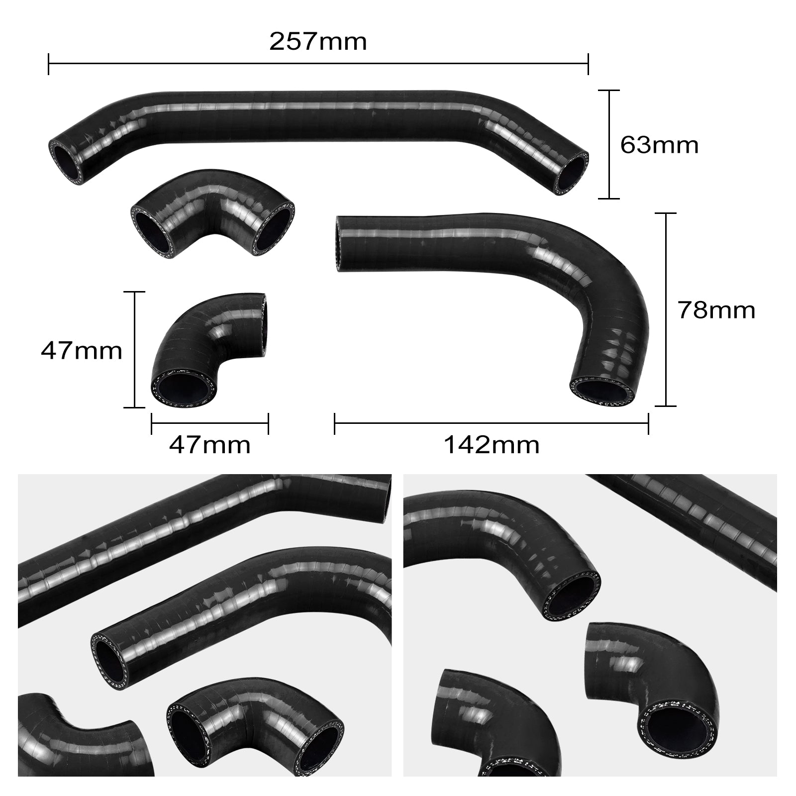 Silicone Radiator Coolant Hose Clamps Kit For KTM Husqvarna GasGas 250-300 2023-2024