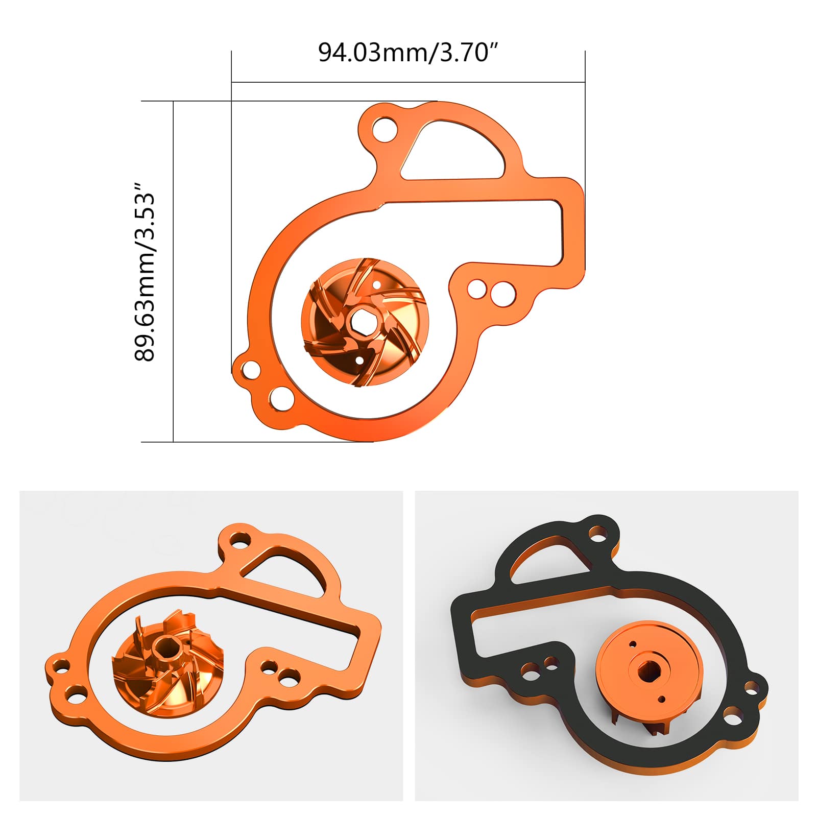 Oversized Water Pump Impeller Cooler Kit For KTM 450 500 EXC-F/XCF-W Husqvarna 450 500 FE/FX 17-24 Gas Gas 450 MC F/ EX F/EC F 21-24