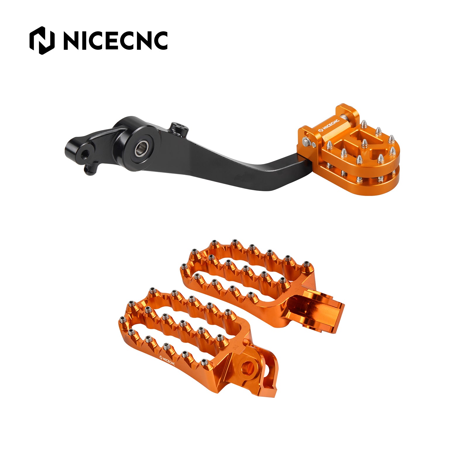 Dual Rear Brake Pedal Lever Assly + Enlarged Foot Pegs For KTM 790 890 Adventure R 21-25