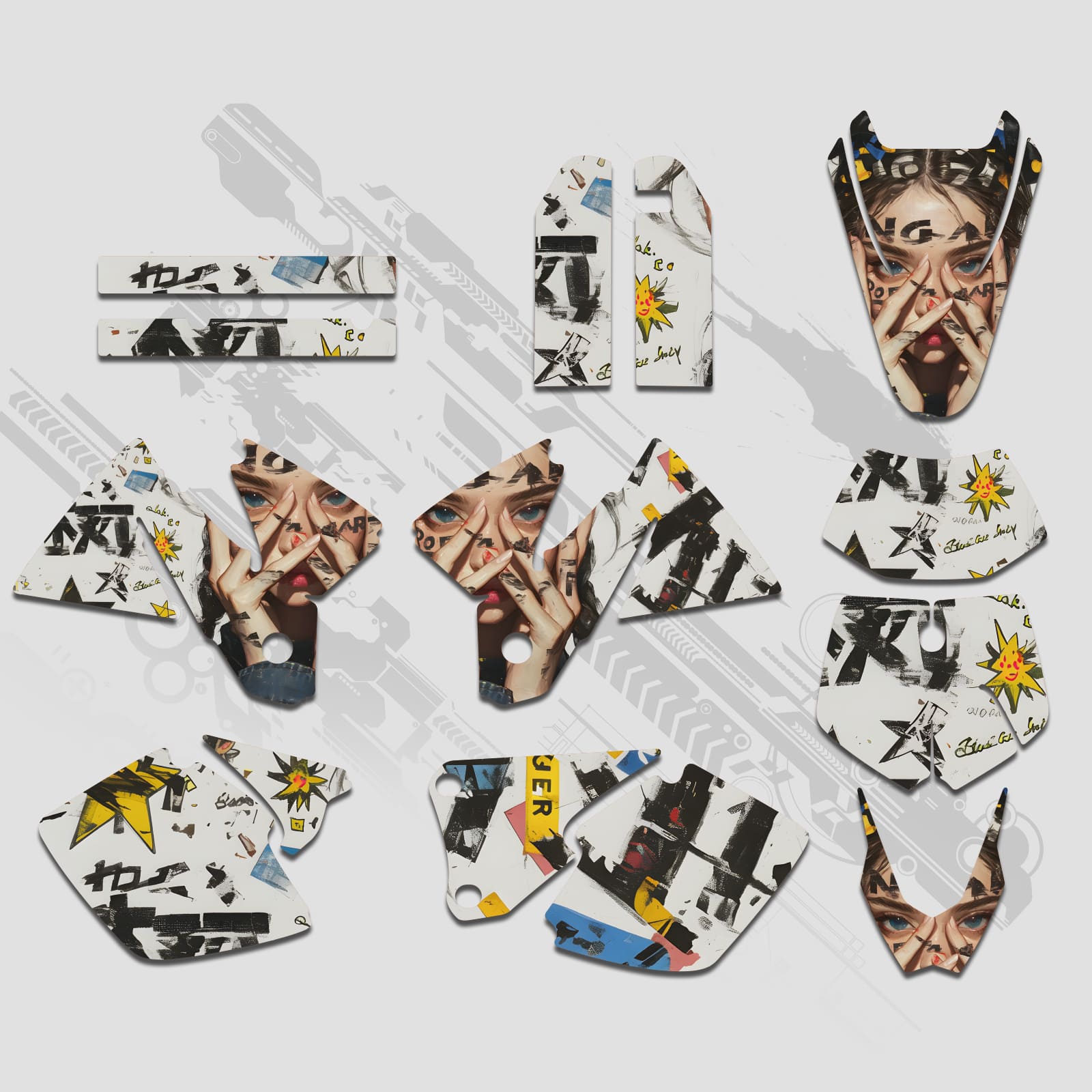 Motorcycle Full Graphics Decals Stickers Set For KTM EXC 1998-2000