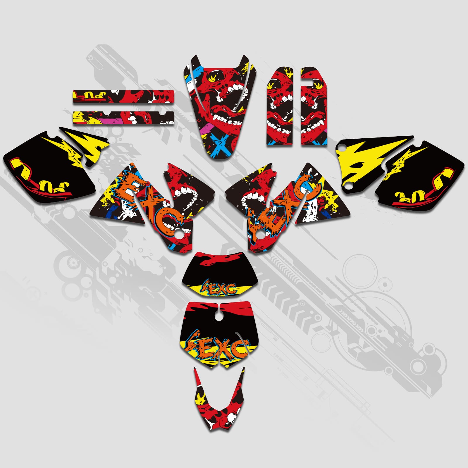 Motorcycle Full Graphics Decals Stickers Set For KTM EXC 1998-2000