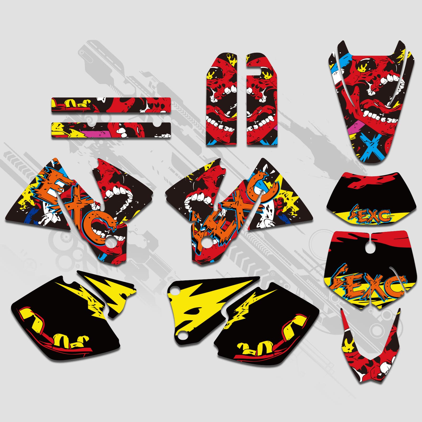Motorcycle Full Graphics Decals Stickers Set For KTM EXC 1998-2000