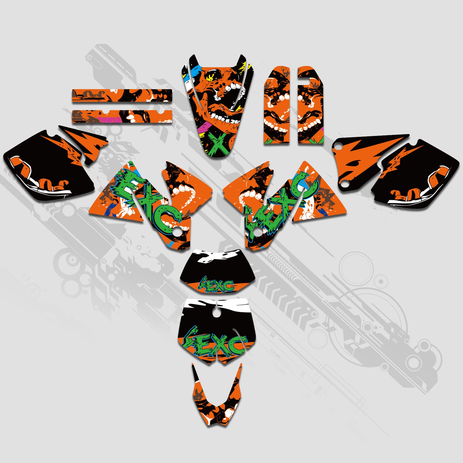 Full Graphics Decals Stickers Set For KTM EXC 1998-2000