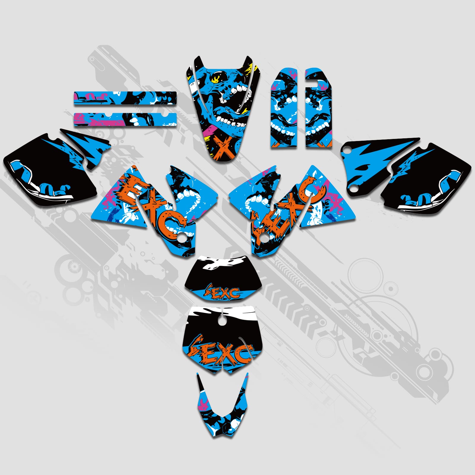 Full Graphics Decals Stickers Set For KTM EXC 1998-2000