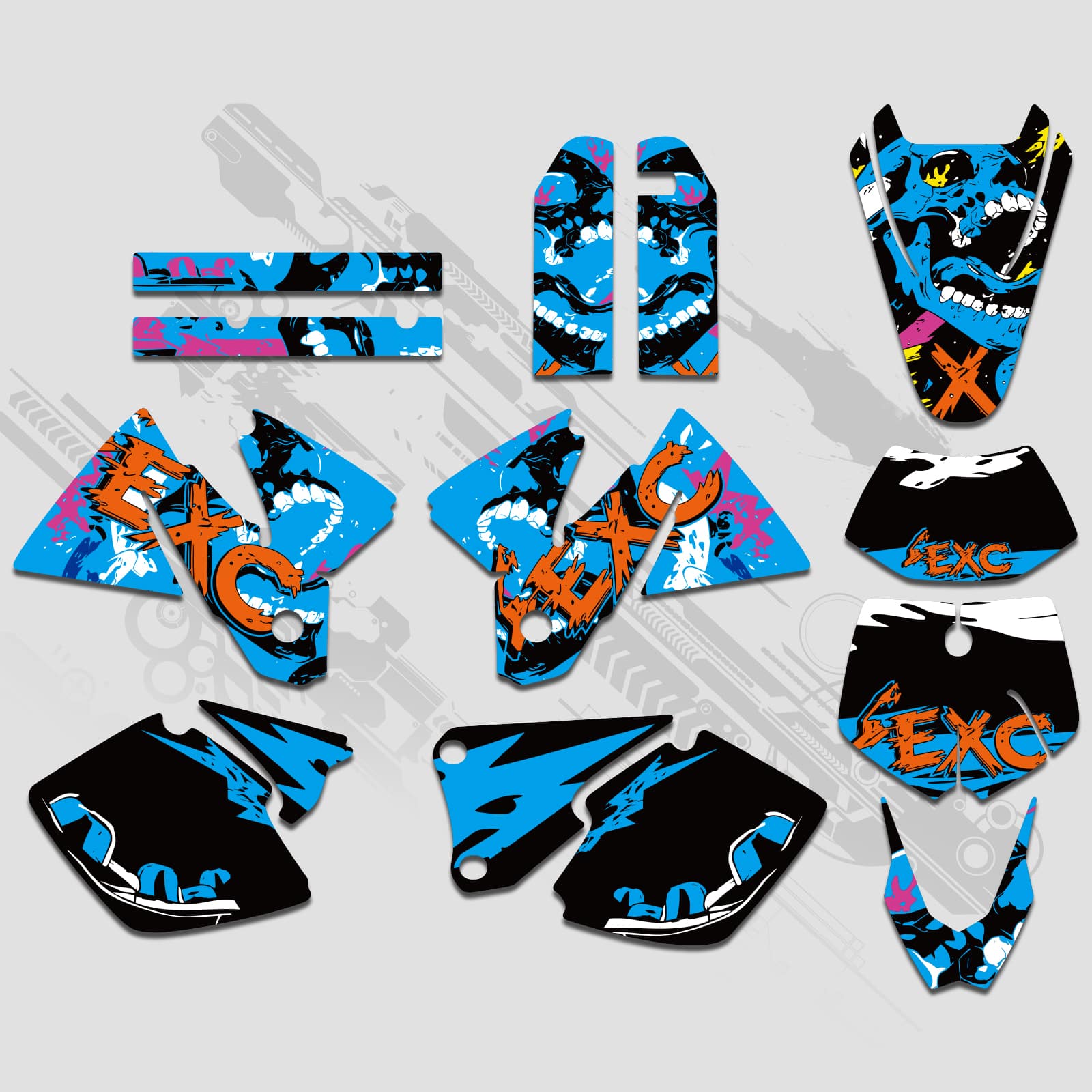 Full Graphics Decals Stickers Set For KTM EXC 1998-2000