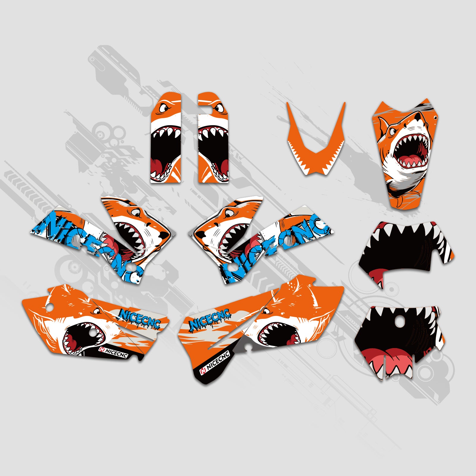 Motorcycle Full Graphics Decals Stickers Kit For KTM EXC 2005-2007