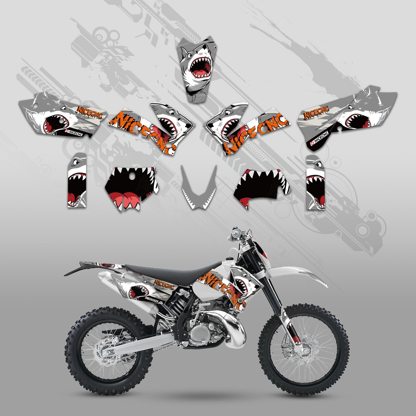 Off-Road Bike Full Graphics Decals Stickers Set For KTM EXC 2005-2007