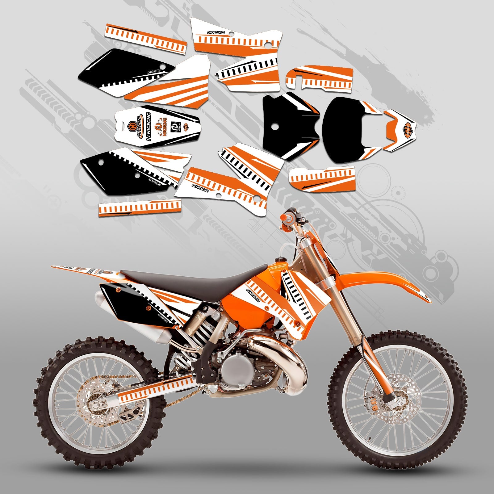 Motorcycle Full Graphics Decals Stickers Set For KTM SX 2005-2006