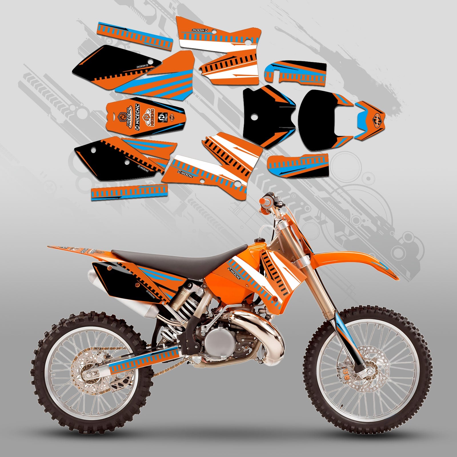 Full Graphics Decals Stickers Kit For KTM SX 2005-2006