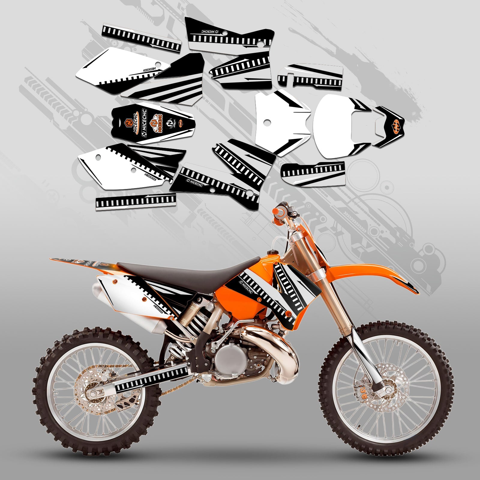 Full Graphics Decals Stickers Kit For KTM SX 2005-2006