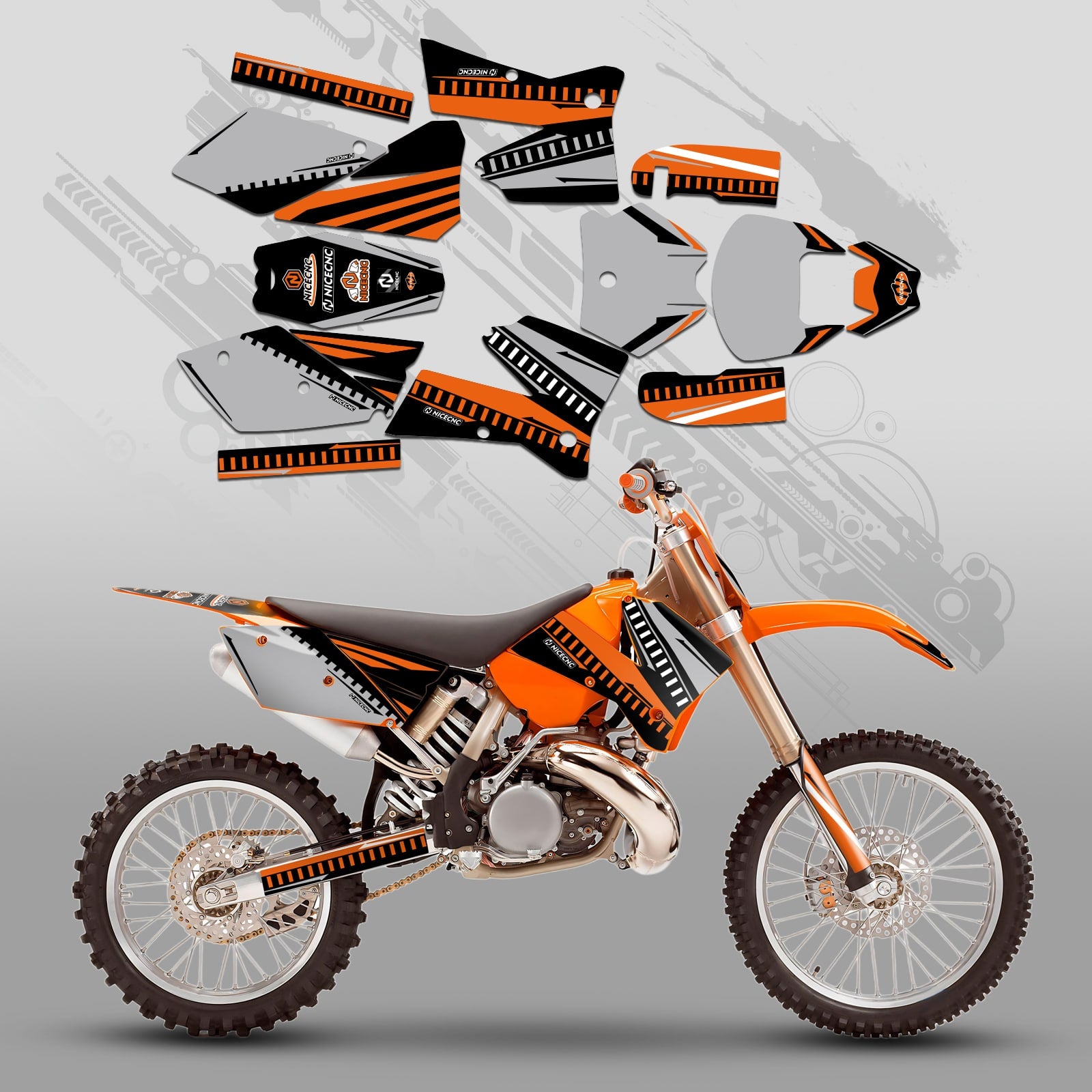 Full Graphics Decals Stickers Kit For KTM SX 2005-2006