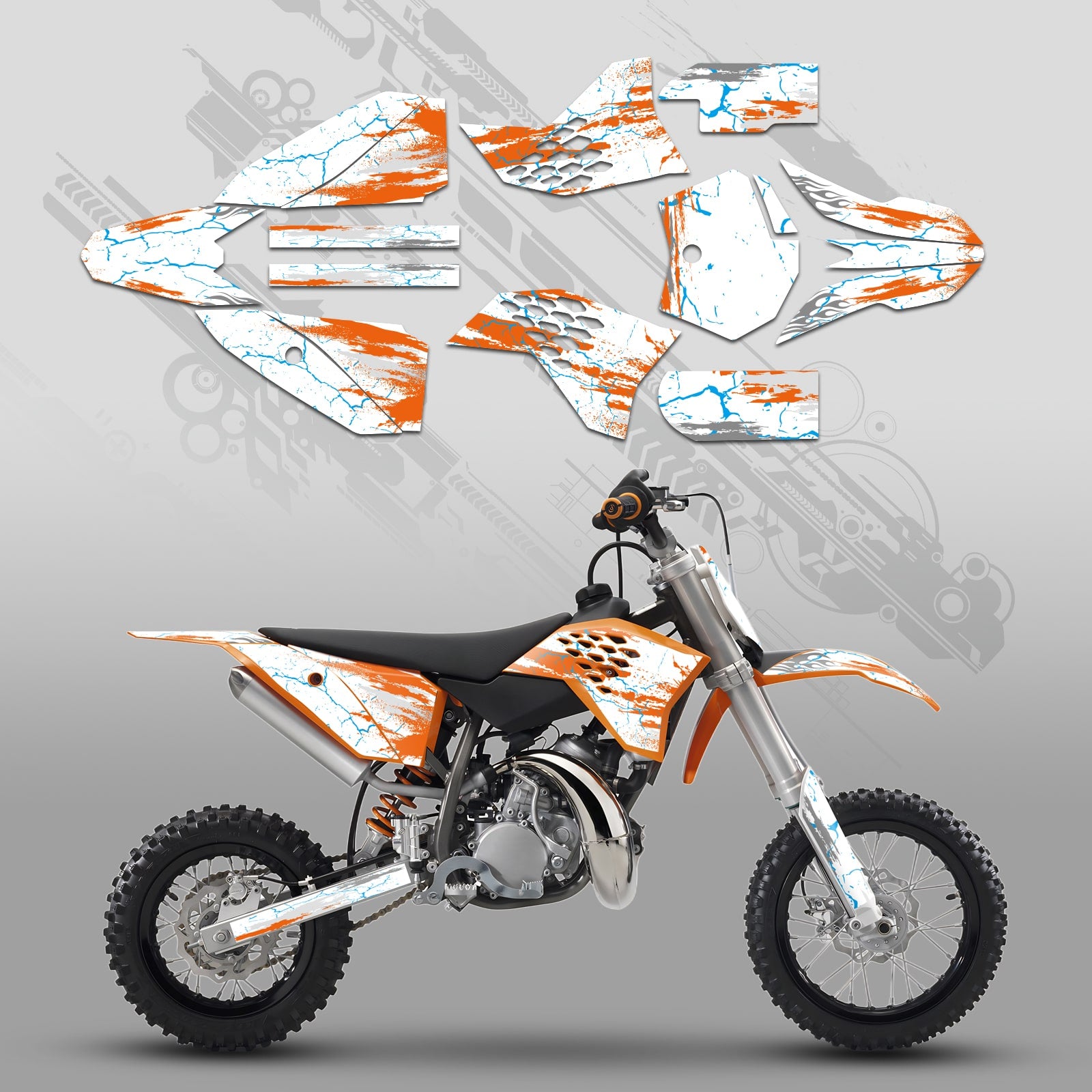 Motorcycle Full Graphics Decals Stickers Set For KTM SX50 2009-2015
