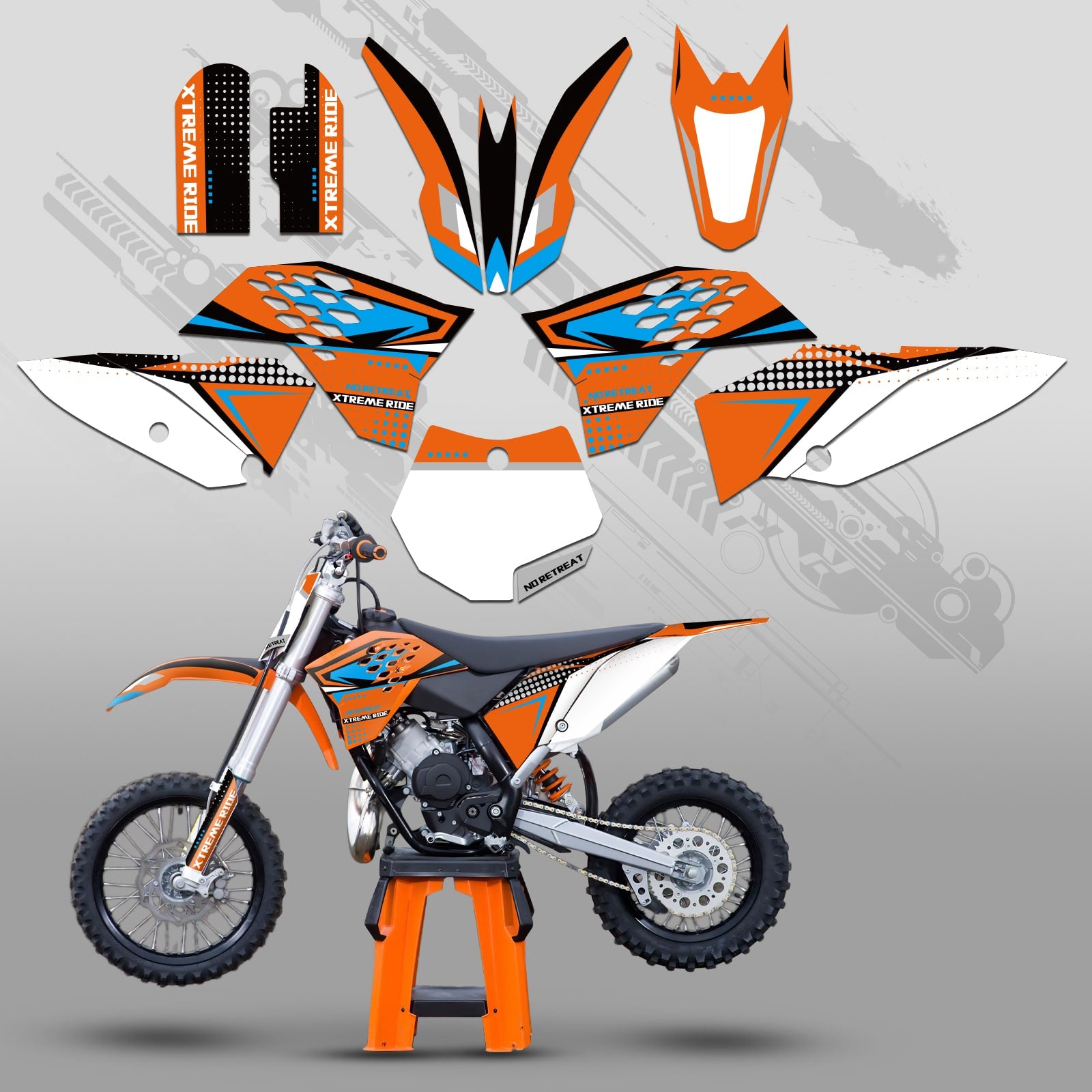 Motorcycle Full Graphics Decals Stickers Set For KTM SX65 2009-2015