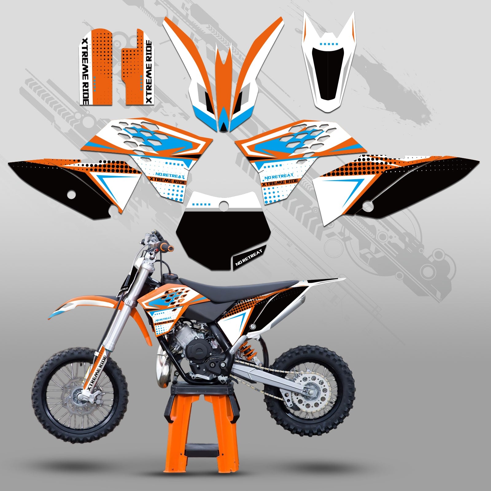 Motorcycle Full Graphics Decals Stickers Set For KTM SX65 2009-2015