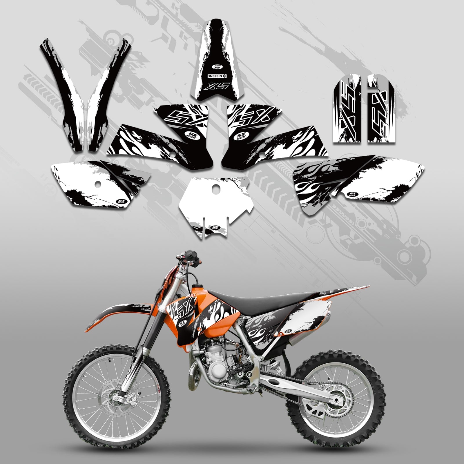 Full Graphics Decals Stickers Kit For KTM SX 85-105 2003-2005