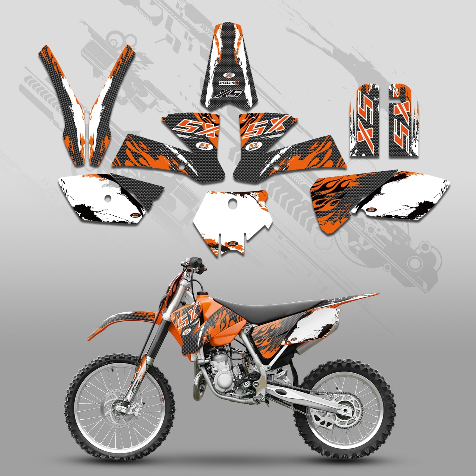 Full Graphics Decals Stickers Kit For KTM SX 85-105 2003-2005