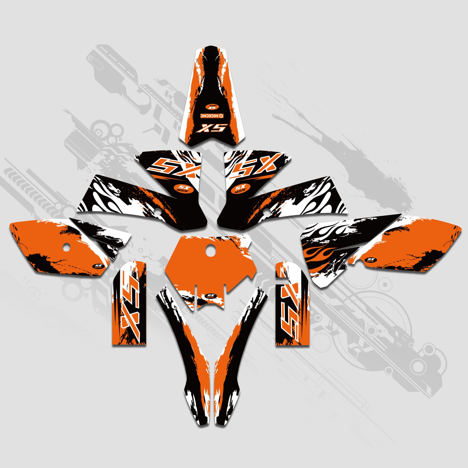 Motorcycle Full Graphics Decals Stickers Set For KTM SX 85-105 2003-2005