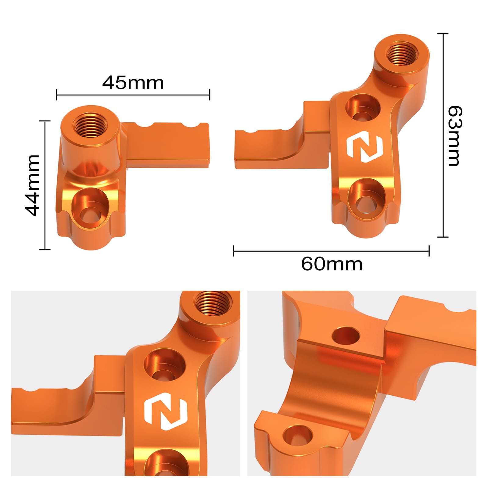 Front Brake Clutch Master Cylinder Clamp w/ Mirror Mount For KTM 350 500 EXCF 2014-2024