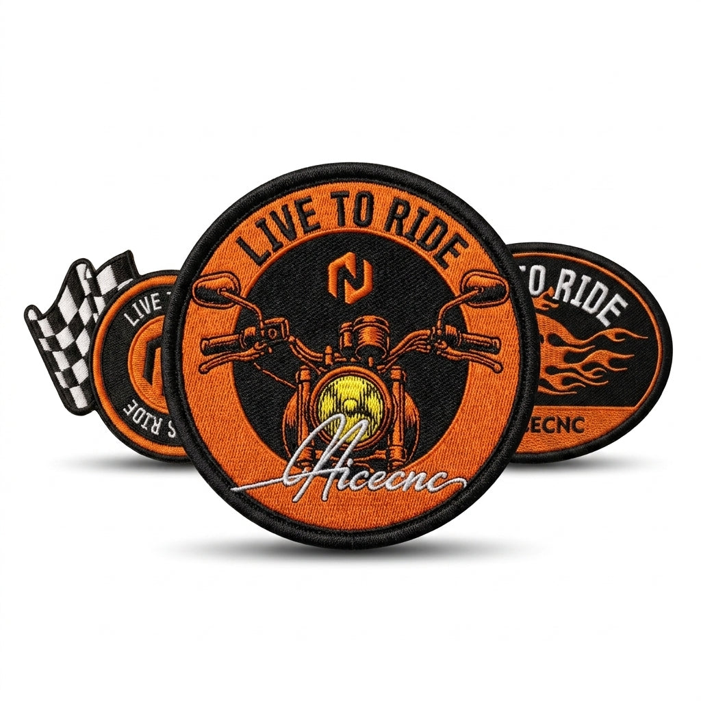 NICECNC 3PCS "Live to Ride" Embroidered Patch Set