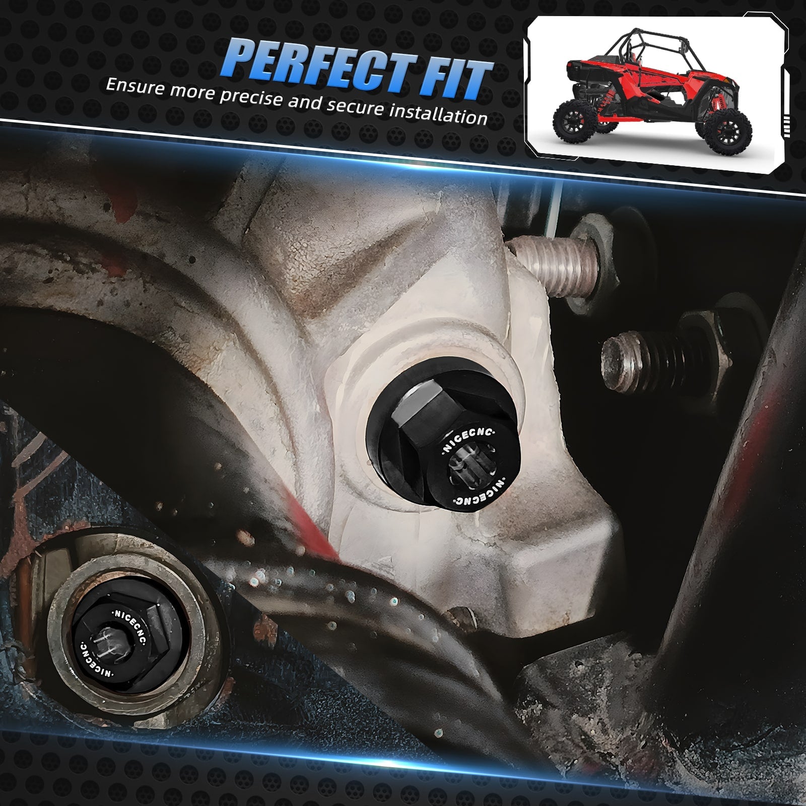 Magnetic Front Gearcase Differential Fill & Drain Plug Kit For Polaris RZR XP 1000 Sportsman Ranger