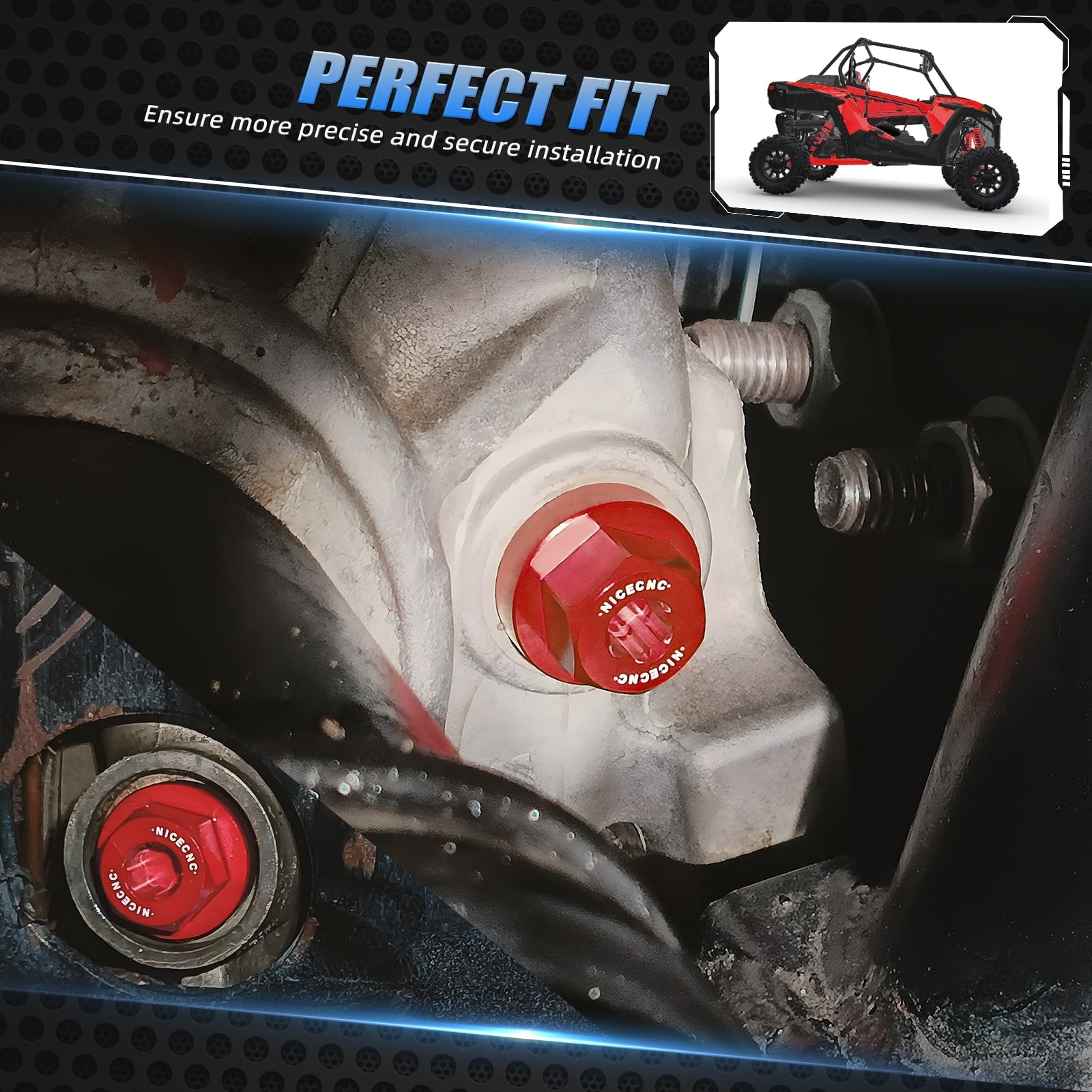 Magnetic Front Gearcase Differential Fill & Drain Plug Kit For Polaris RZR XP 1000 Sportsman Ranger