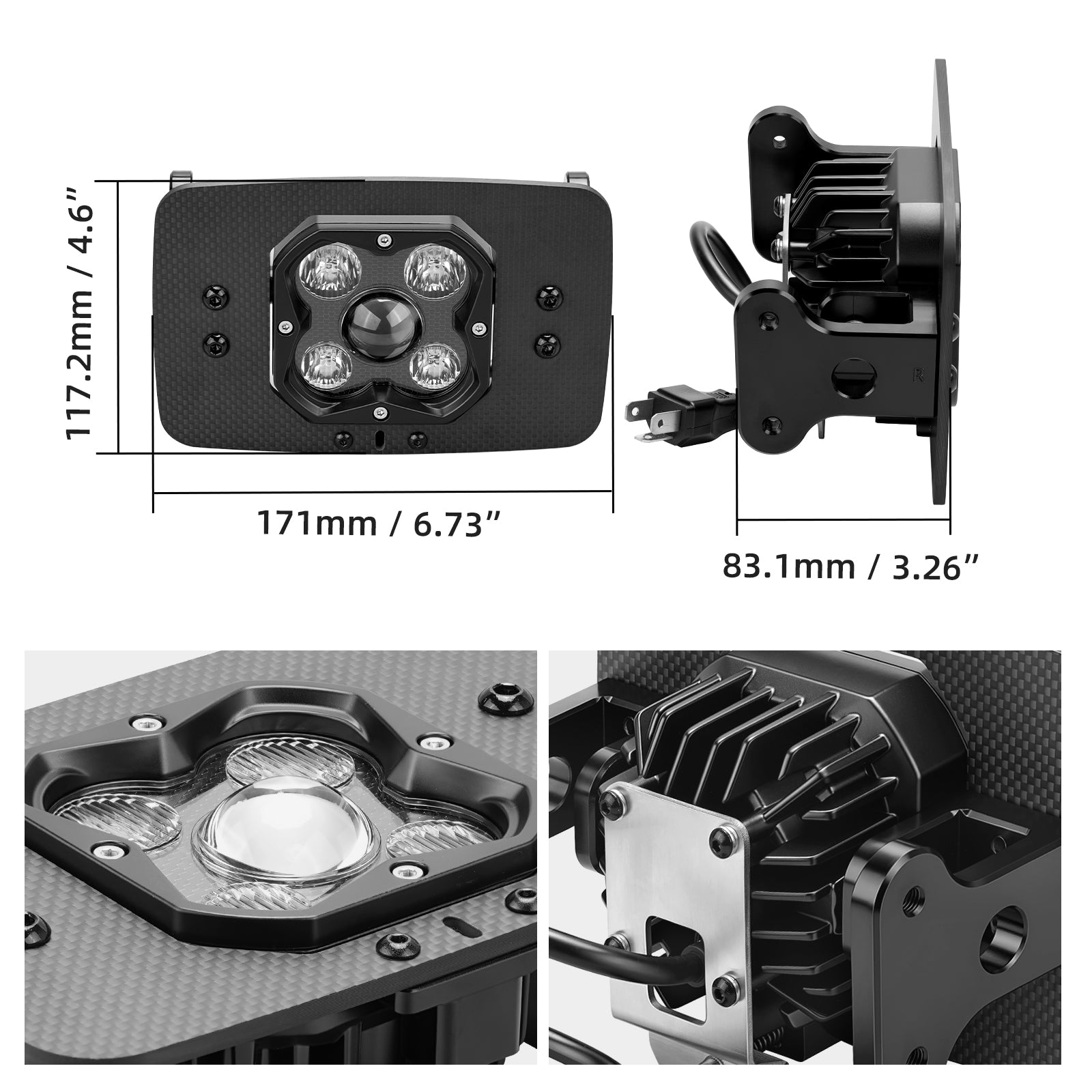 Off-Road Rally LED Headlight Kit Plug & Play For Suzuki DR650S 2001-2026