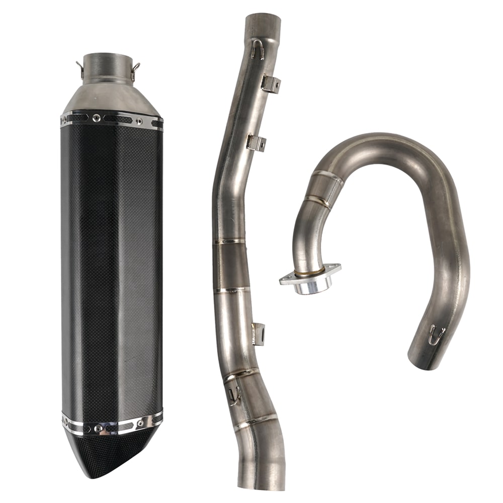 Full Exhaust Muffler Pipe System Set with Clamp Gasket For Suzuki DRZ400 DRZ400SM Kawasaki KLX400