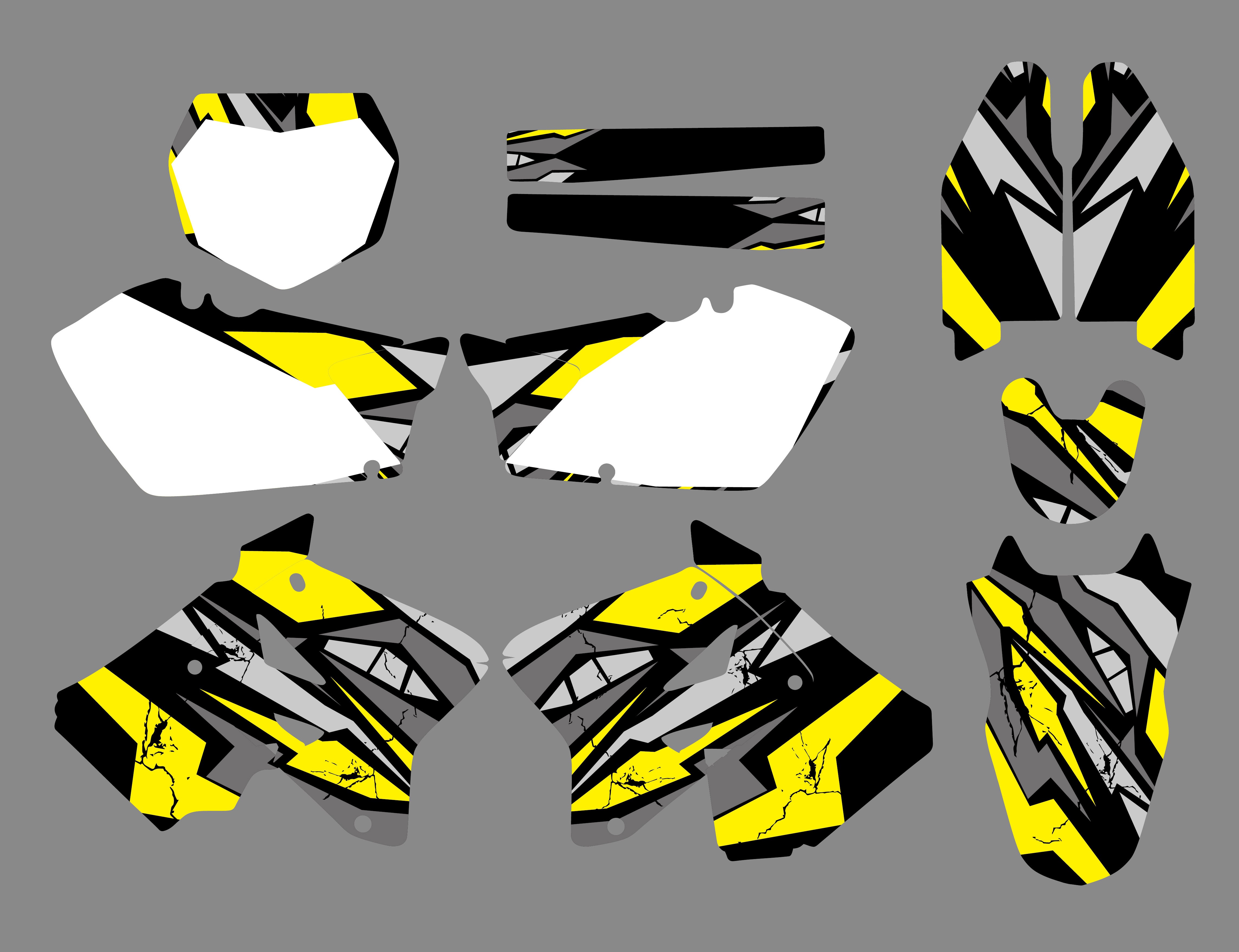 Motorcycle Full Graphic Decals Stickers Set For Suzuki RM125/RM250 2001-2012