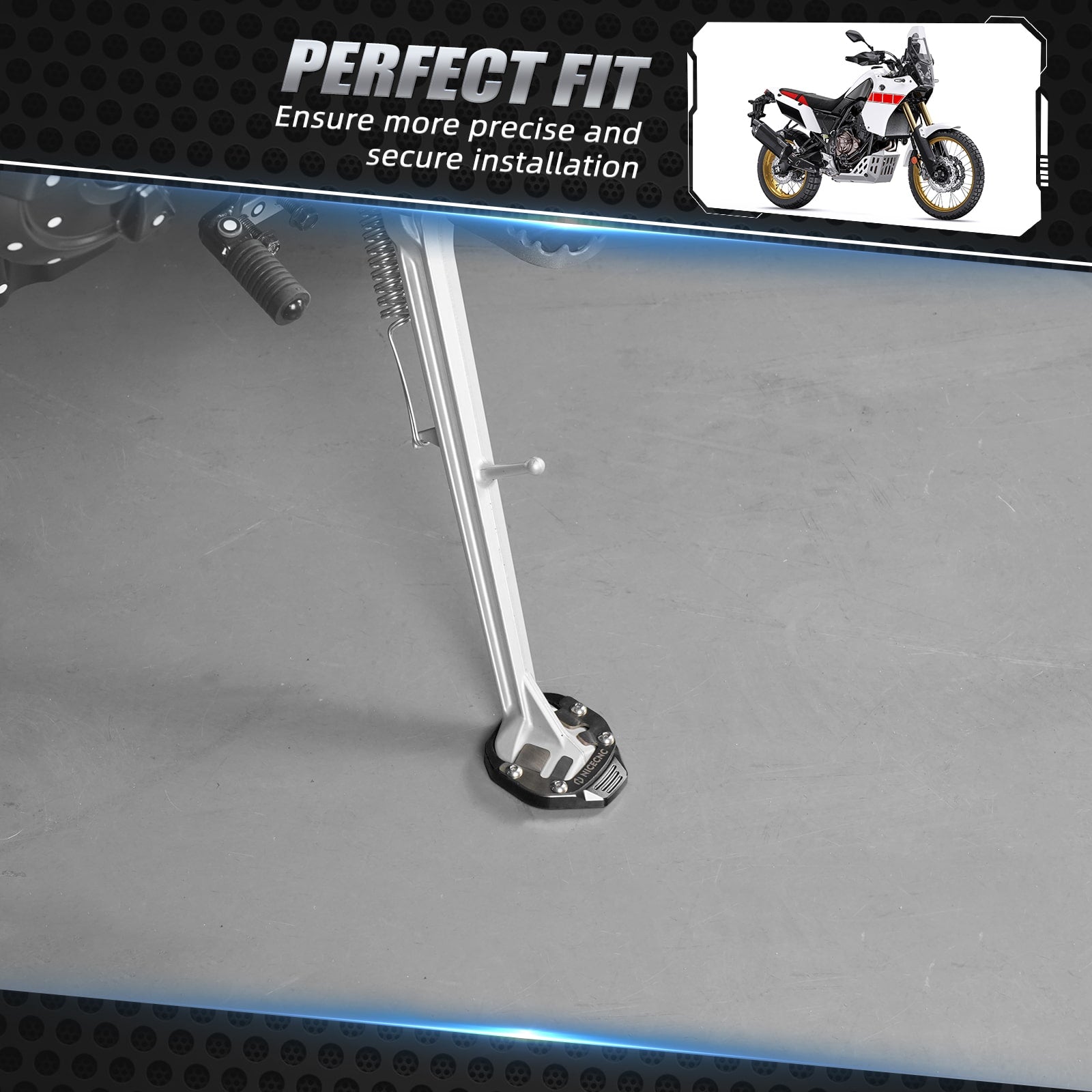 Kickstand Side Stand Pad Extension for Yamaha Tenere 700 XTZ700 2019-2024