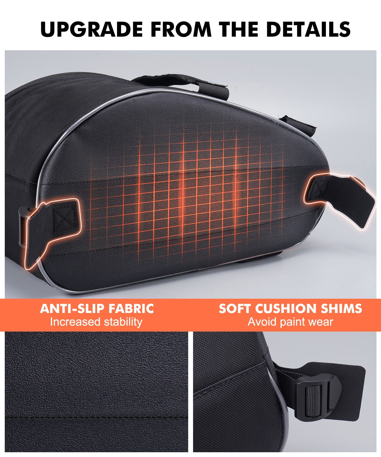 Universal Motorcycle Saddlebags 36L Large Capacity Multiple Pockets