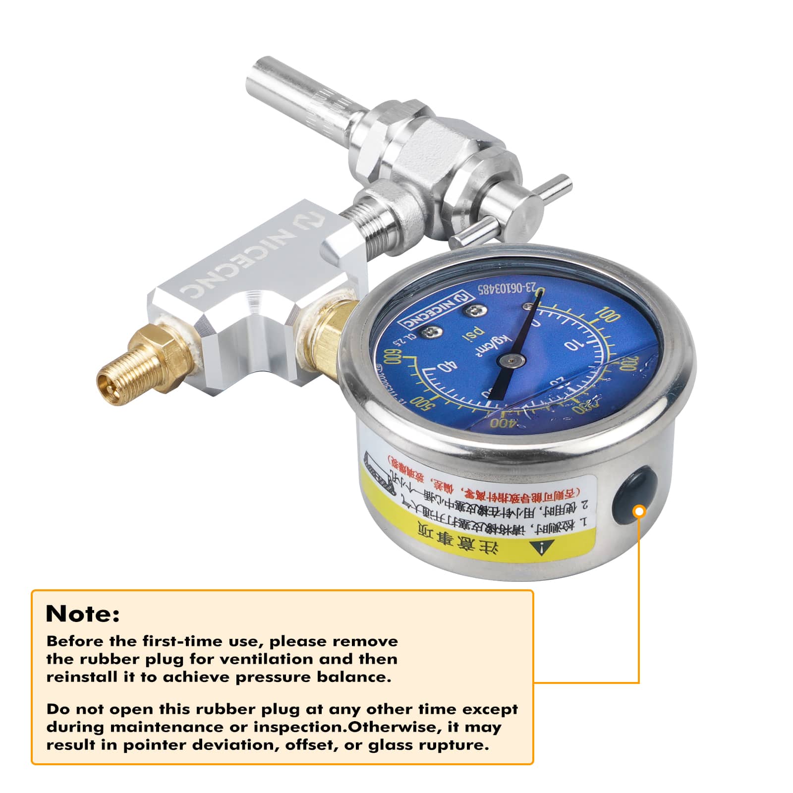 Upgraded 600PSI High Accuracy Nitrogen Filling Tool with Extension Special For Schrader Valve Shock