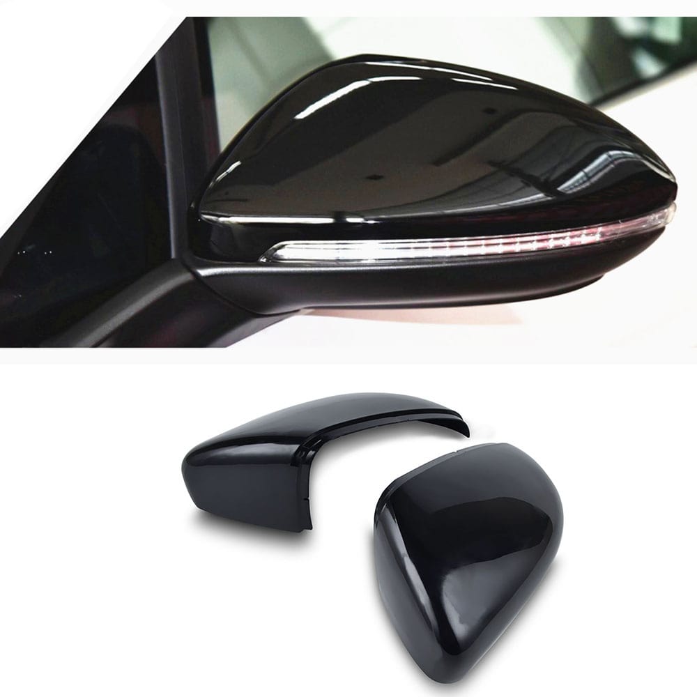 Pair Rear View Mirror Covers Side Wing Mirror Case L&R Fit For VW Golf MK7 Pre-Facelift 15-17