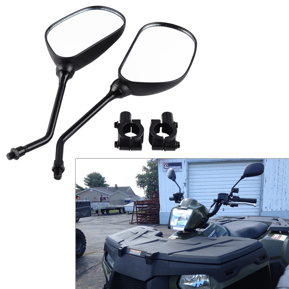 ATV 7/8" Universal Rear View Side Mirrors For Can Am Outlander Yamaha Polaris Honda