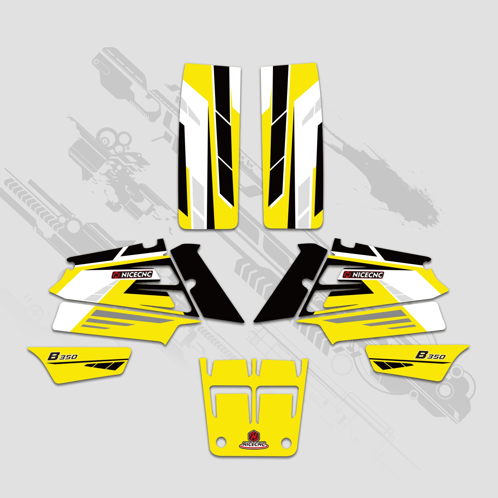 ATV Full Graphics Decals Stickers Kit For YAMAHA BANSHEE 350 1987-2006