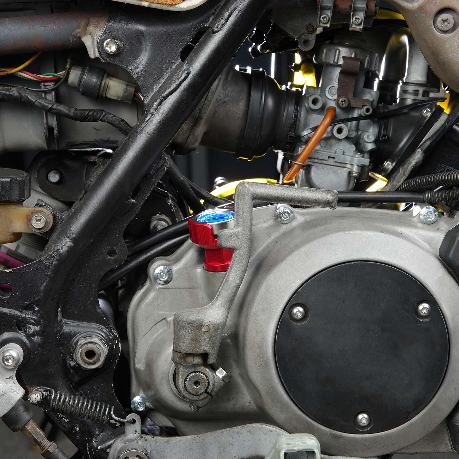 ATV Oil Dipstick Lever Plug w/Rotatable Temp Gauge For Yamaha Banshee 350