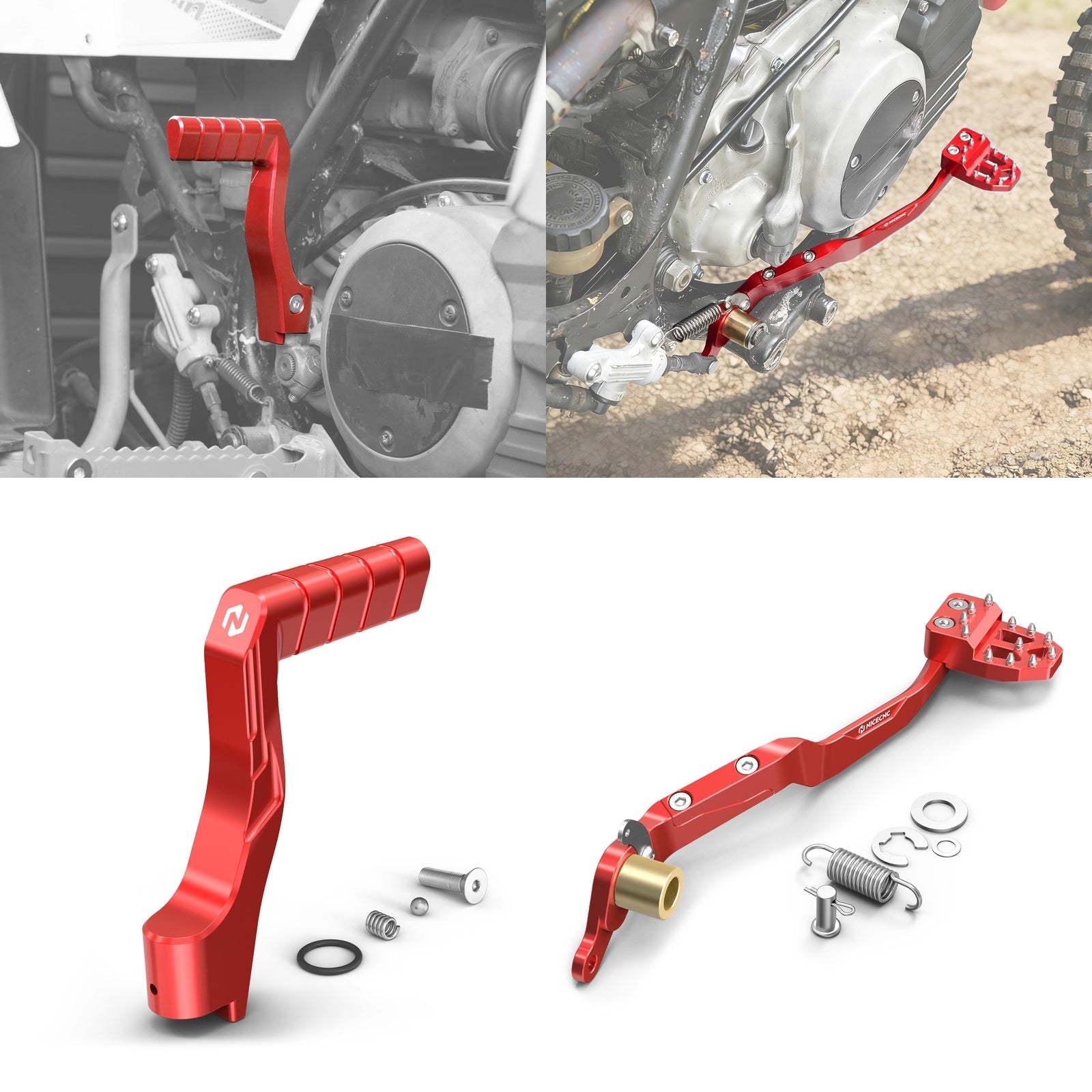 Extended Rear Brake Pedal + Kick Starter Lever For Yamaha Banshee 350