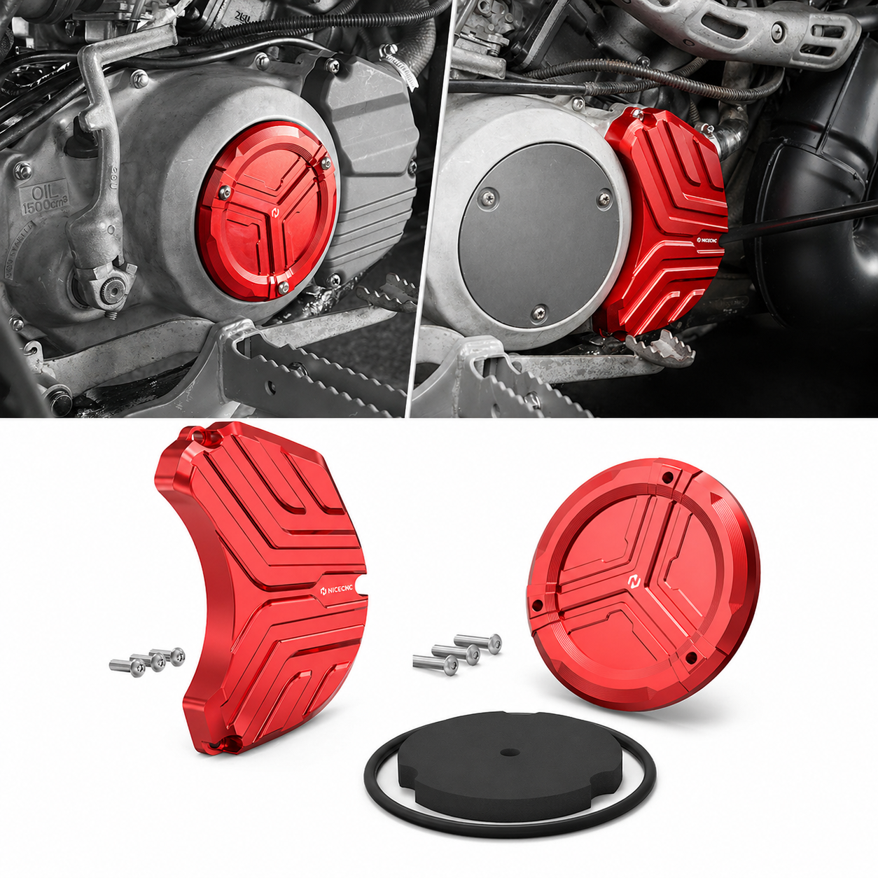 ATV Clutch Cover Insert + Water Pump Guard For Yamaha Banshee 350