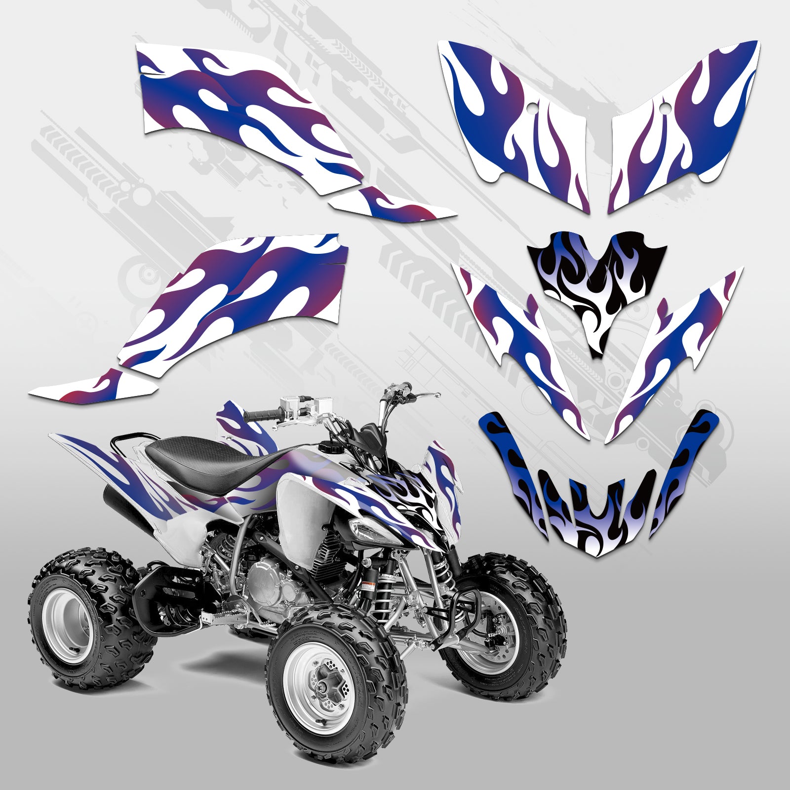 ATV Full Graphics Decals Stickers Set For YAMAHA Raptor 250 2008-Present