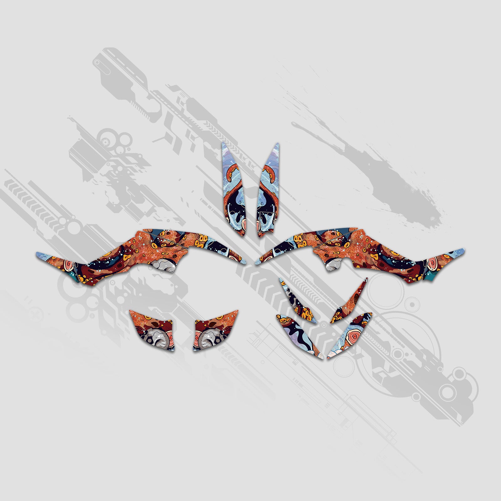 ATV Full Graphics Decals Stickers Kit For Yamaha RAPTOR 350 2004+