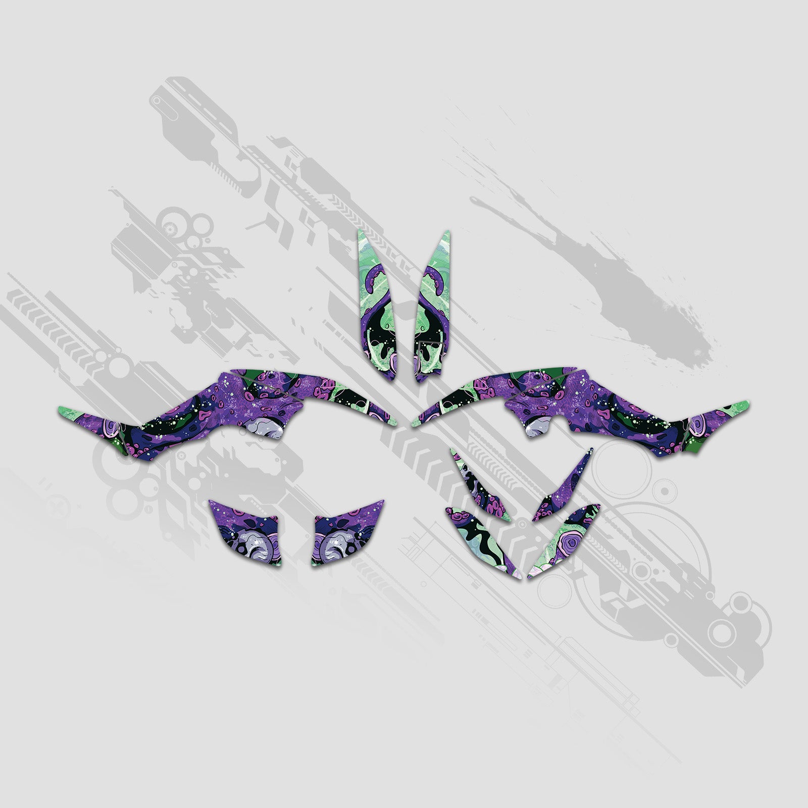 ATV Full Graphics Decals Stickers Kit For Yamaha RAPTOR 350 2004+