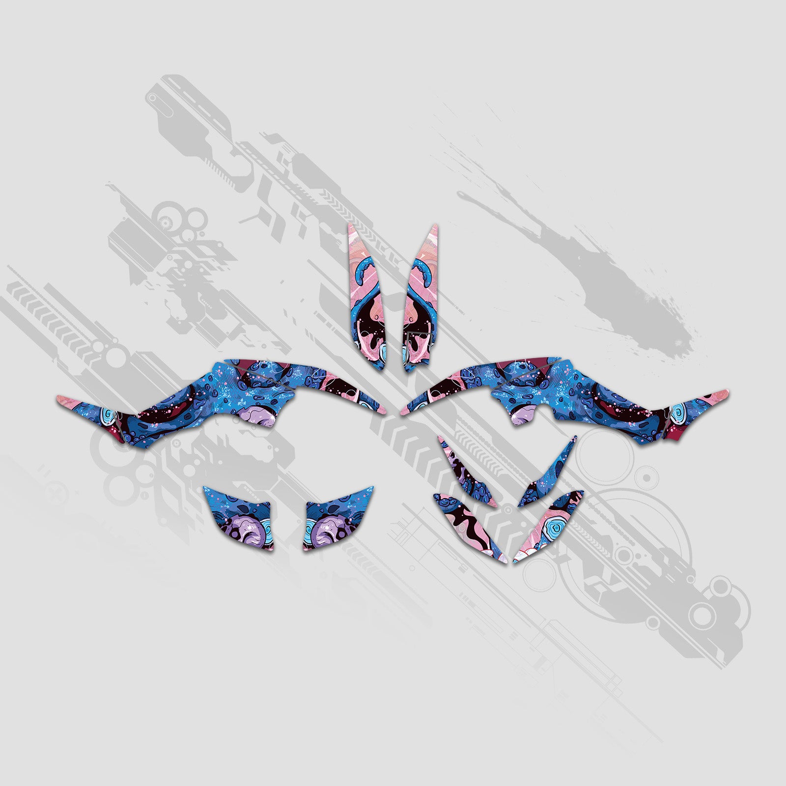 ATV Full Graphics Decals Stickers Kit For Yamaha RAPTOR 350 2004+