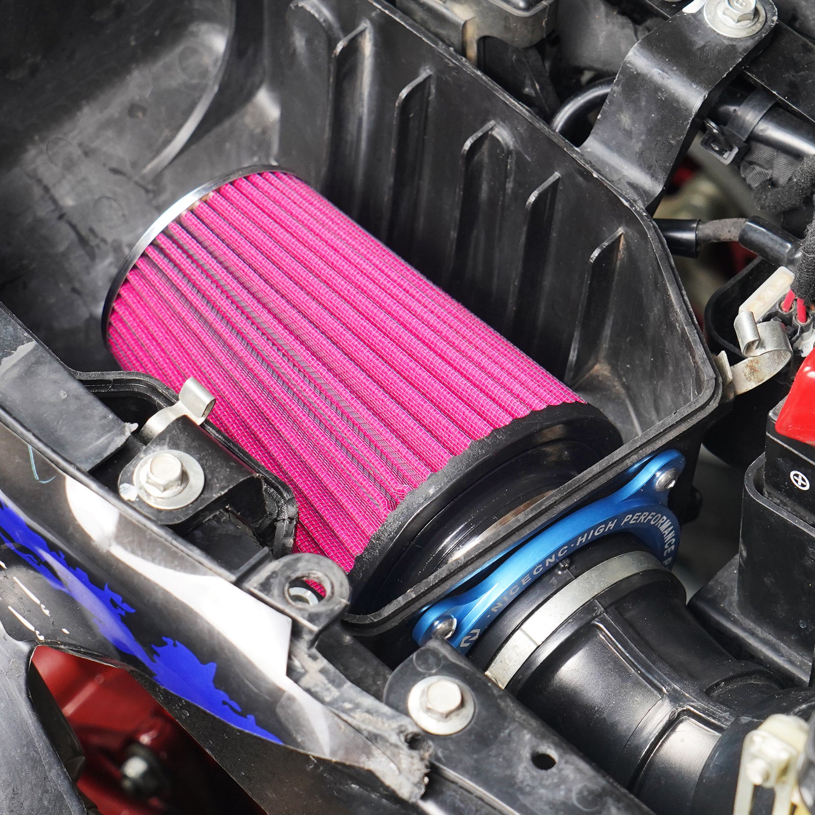 ATV High-Flow Air Filter Intake Cleaner Airbox Lid Cover Kit For Yamaha Raptor 700 R